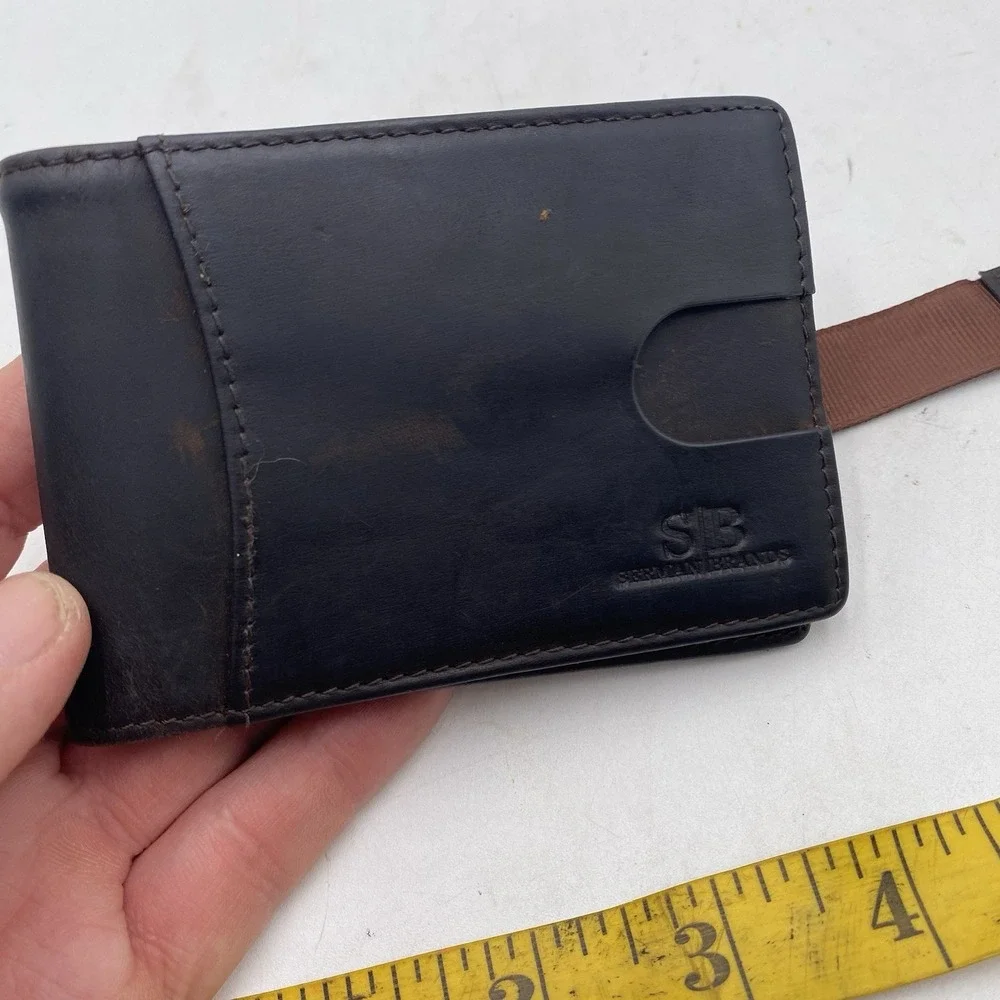 Serman Brands Wallet Dark Brown RFID Blocking Front‎ Back Pocket VGC